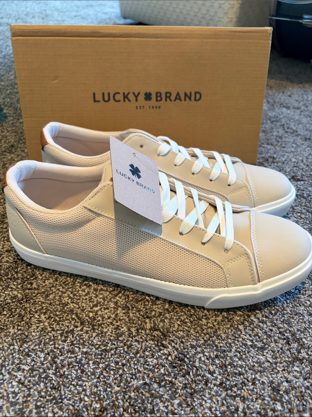 Lucky Brand Men’s Beige Low-Top Sneakers